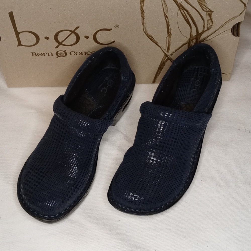 B.O.C Navy Leather Slip On Shoes